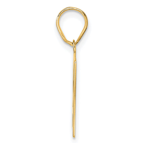 Polished Number 27 Charm Pendant in Real 14k Yellow Gold