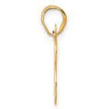 Polished Number 28 Charm Pendant in Real 14k Yellow Gold