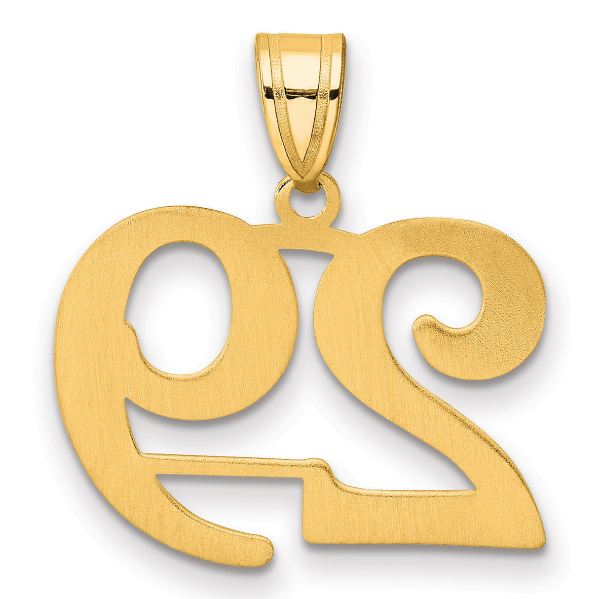 Polished Number 29 Charm Pendant in Real 14k Yellow Gold
