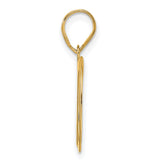 Polished Number 30 Charm Pendant in Real 14k Yellow Gold