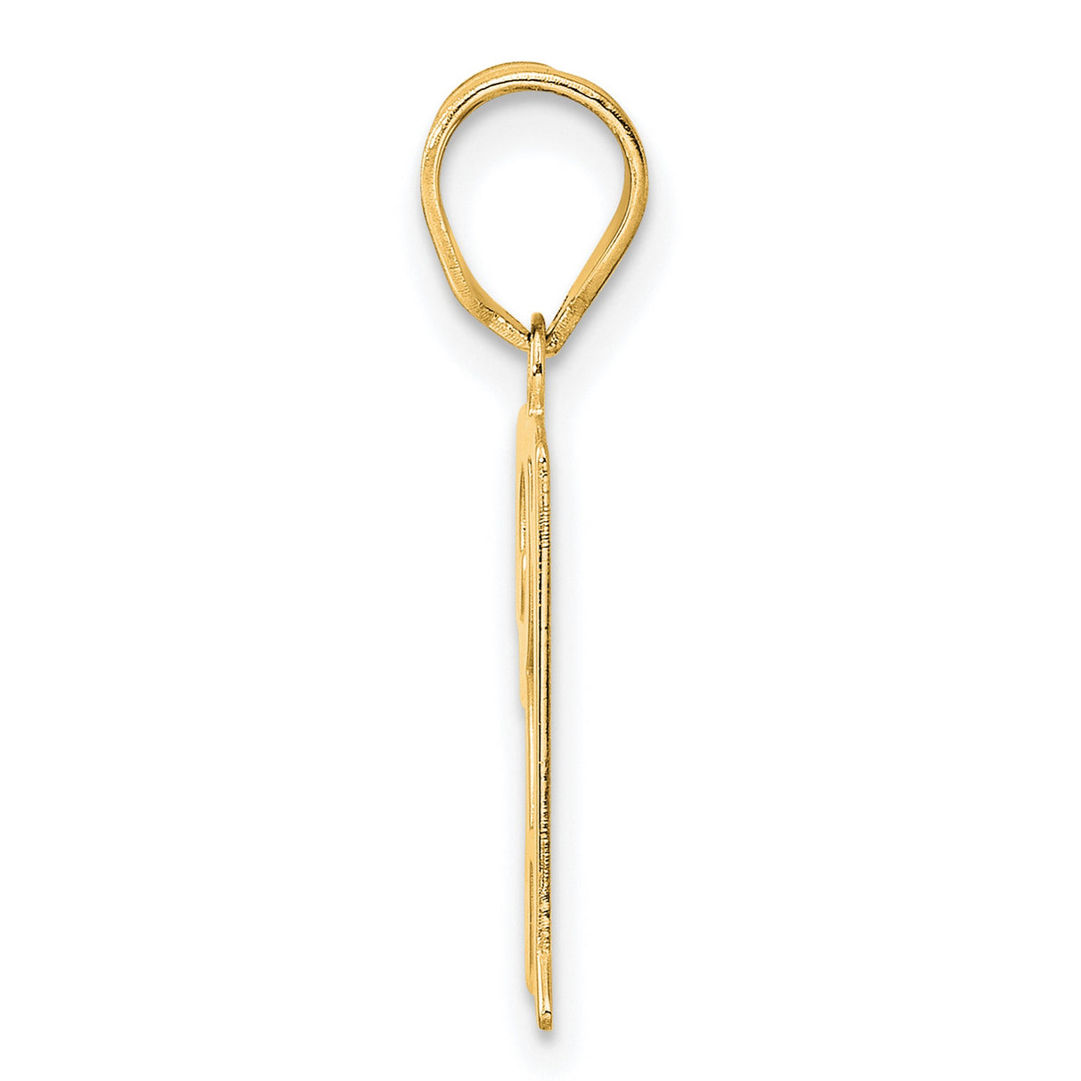 Polished Number 31 Charm Pendant in Real 14k Yellow Gold
