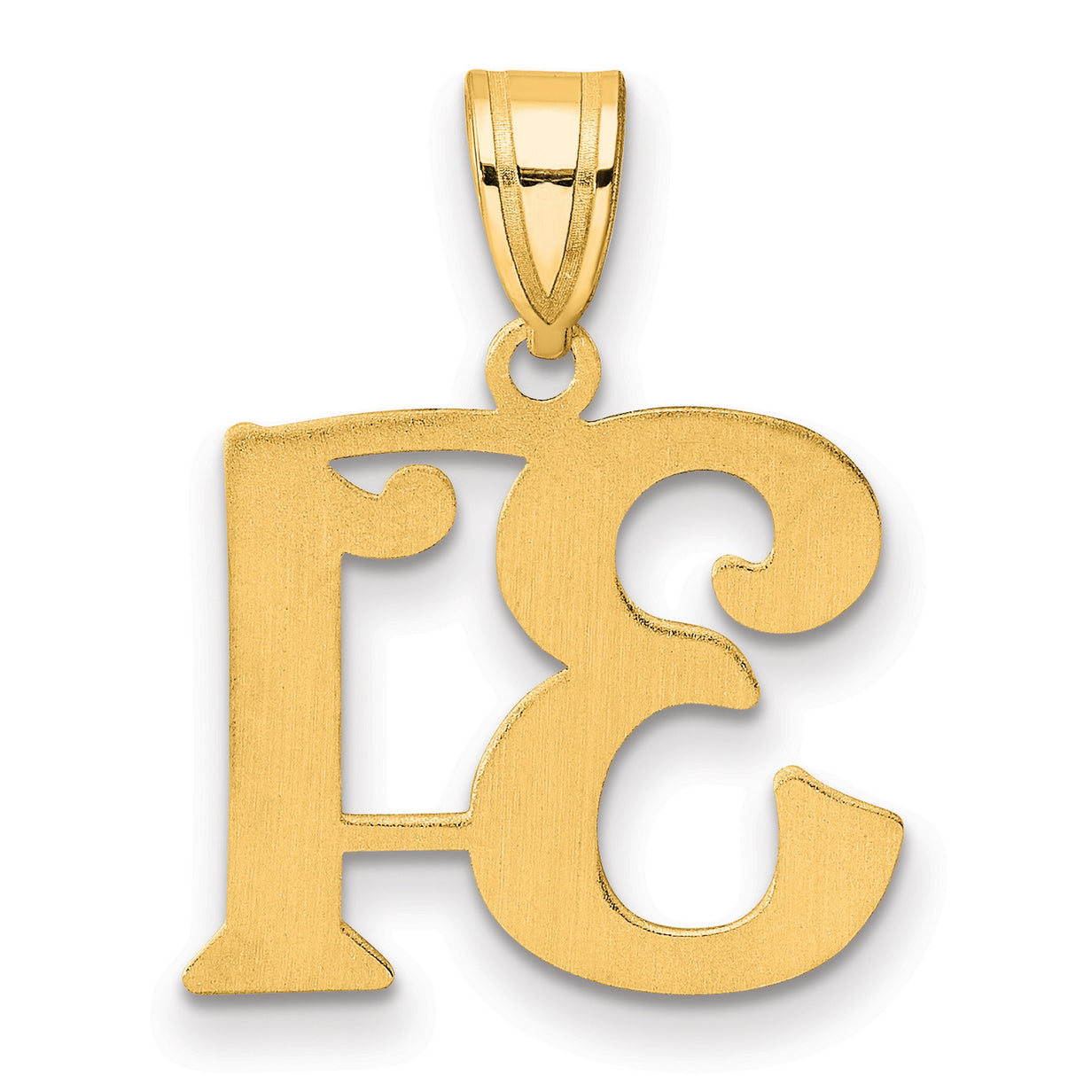 Polished Number 31 Charm Pendant in Real 14k Yellow Gold