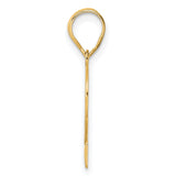 Polished Number 32 Charm Pendant in Real 14k Yellow Gold