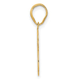 Polished Number 33 Charm Pendant in Real 14k Yellow Gold