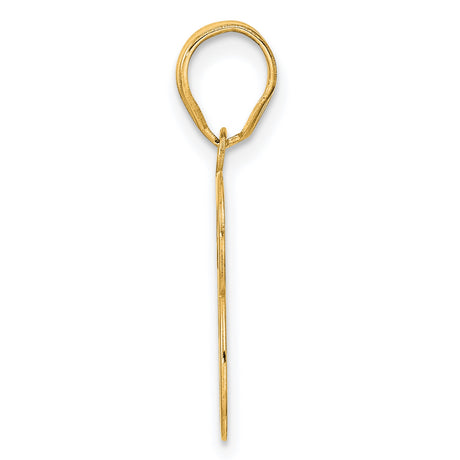 Polished Number 33 Charm Pendant in Real 14k Yellow Gold