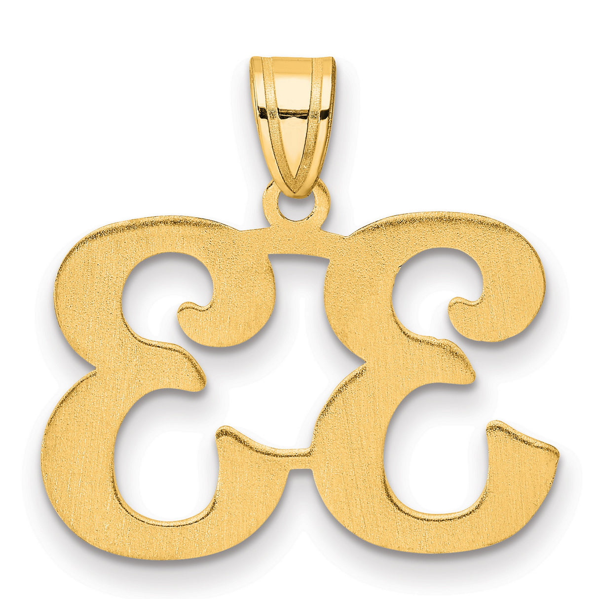 Polished Number 33 Charm Pendant in Real 14k Yellow Gold