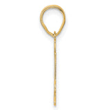 Polished Number 34 Charm Pendant in Real 14k Yellow Gold