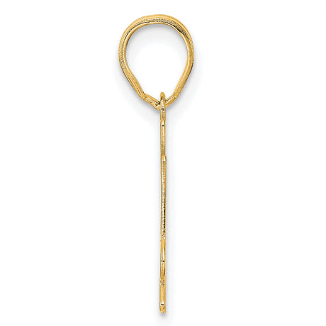 Polished Number 34 Charm Pendant in Real 14k Yellow Gold