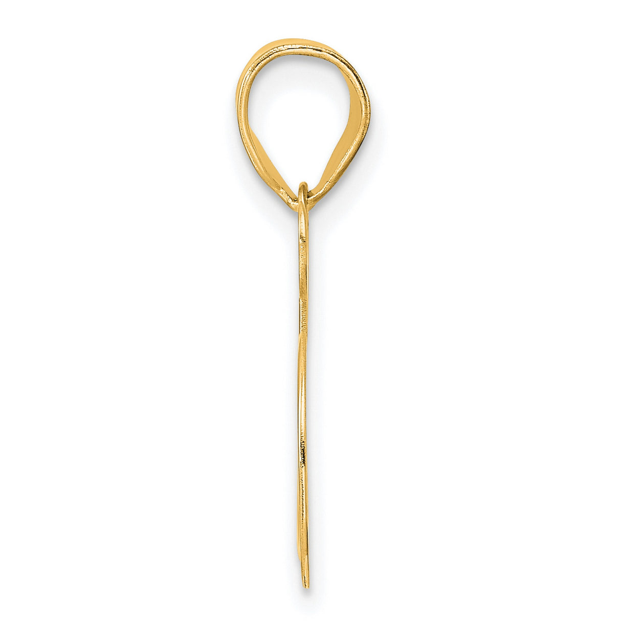 Polished Number 35 Charm Pendant in Real 14k Yellow Gold