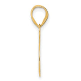 Polished Number 35 Charm Pendant in Real 14k Yellow Gold