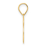 Polished Number 36 Charm Pendant in Real 14k Yellow Gold