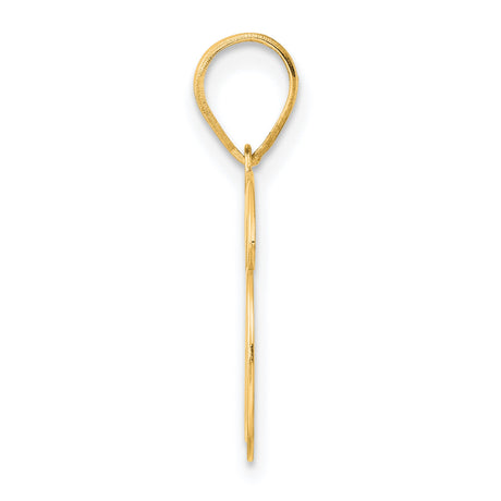 Polished Number 36 Charm Pendant in Real 14k Yellow Gold