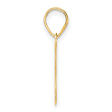 Polished Number 37 Charm Pendant in Real 14k Yellow Gold