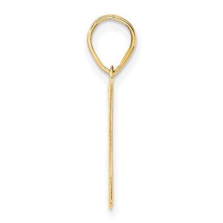 Polished Number 37 Charm Pendant in Real 14k Yellow Gold