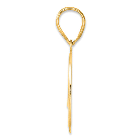 Polished Number 40 Charm Pendant in Real 14k Yellow Gold