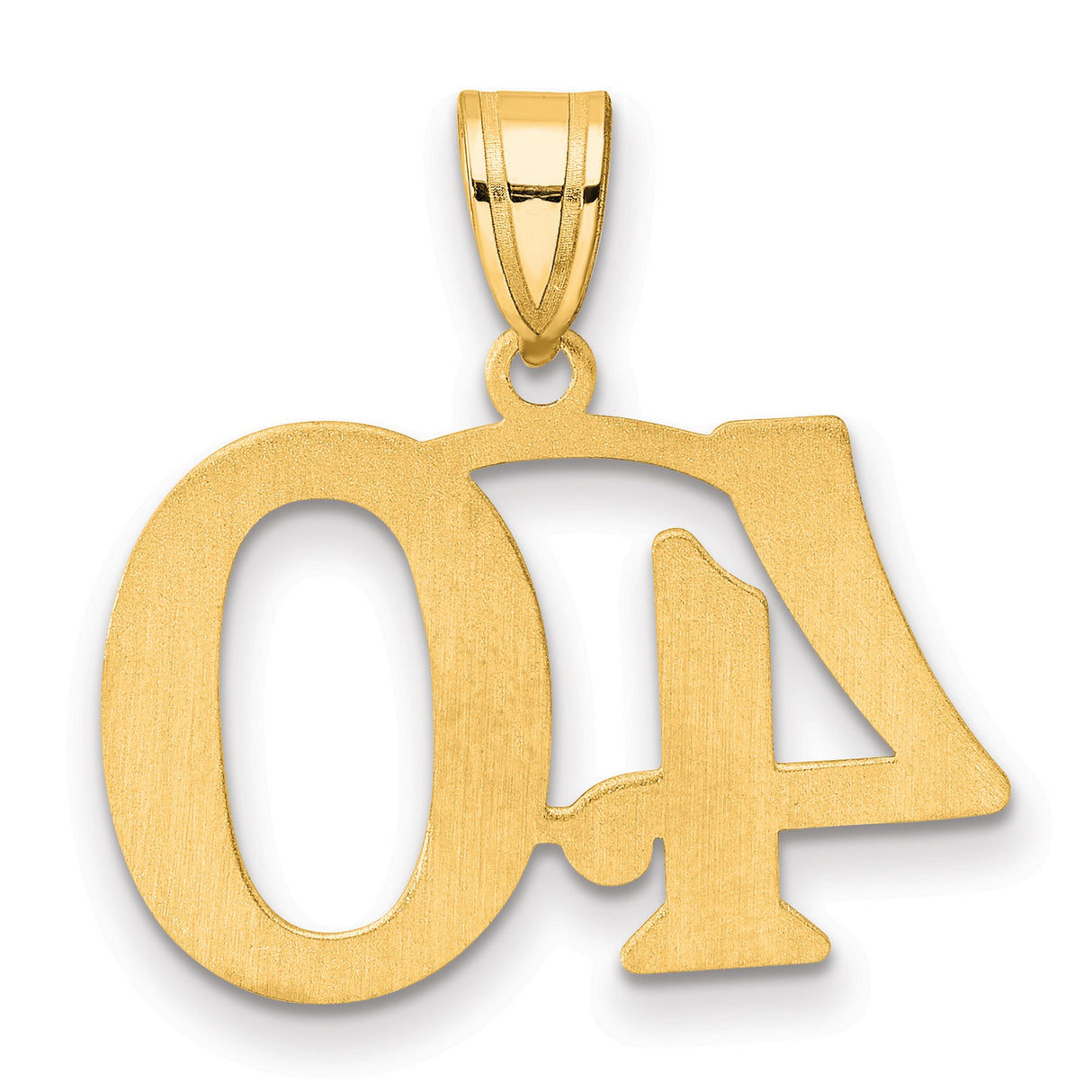 Polished Number 40 Charm Pendant in Real 14k Yellow Gold