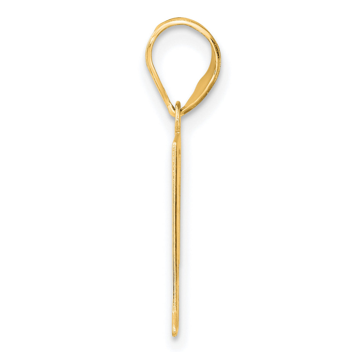 Polished Number 41 Charm Pendant in Real 14k Yellow Gold