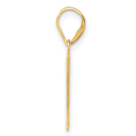 Polished Number 41 Charm Pendant in Real 14k Yellow Gold