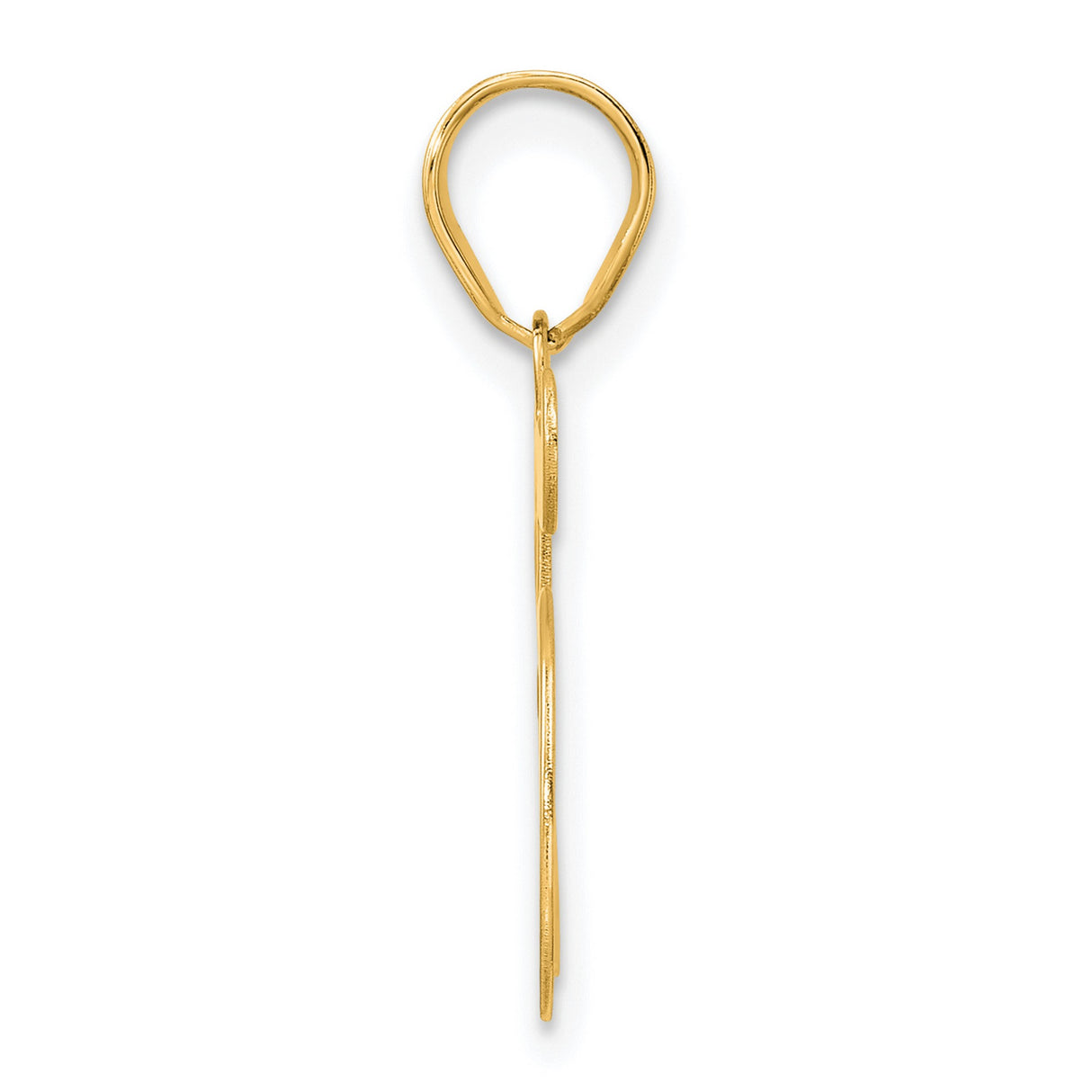 Polished Number 45 Charm Pendant in Real 14k Yellow Gold