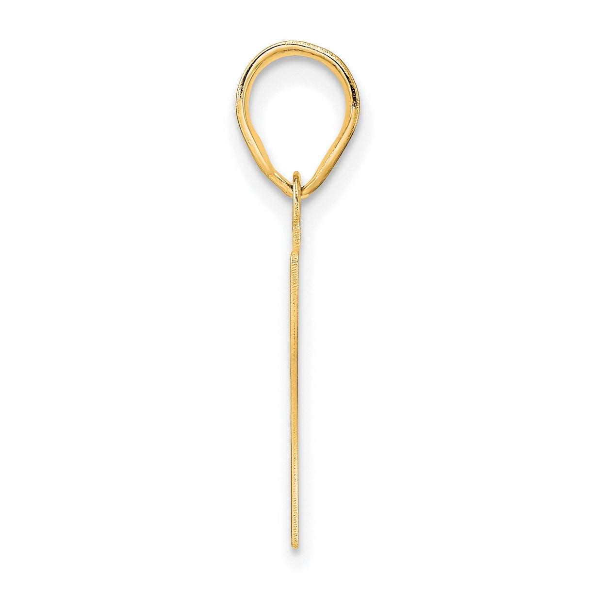 Polished Number 47 Charm Pendant in Real 14k Yellow Gold