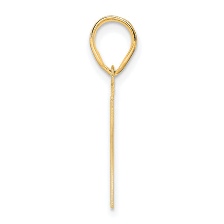 Polished Number 47 Charm Pendant in Real 14k Yellow Gold