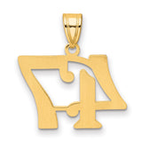 Polished Number 47 Charm Pendant in Real 14k Yellow Gold