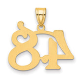 Polished Number 48 Charm Pendant in Real 14k Yellow Gold