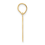 Polished Number 49 Charm Pendant in Real 14k Yellow Gold