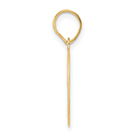 Polished Number 49 Charm Pendant in Real 14k Yellow Gold