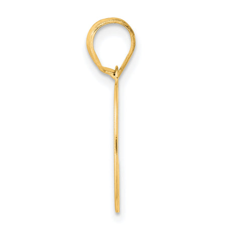Polished Number 50 Charm Pendant in Real 14k Yellow Gold
