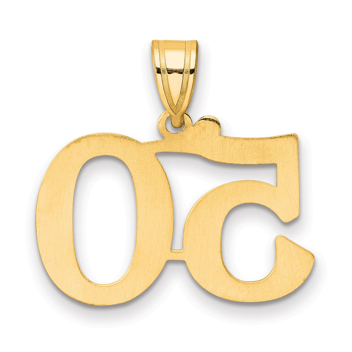 Polished Number 50 Charm Pendant in Real 14k Yellow Gold
