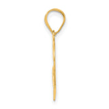 Polished Number 52 Charm Pendant in Real 14k Yellow Gold