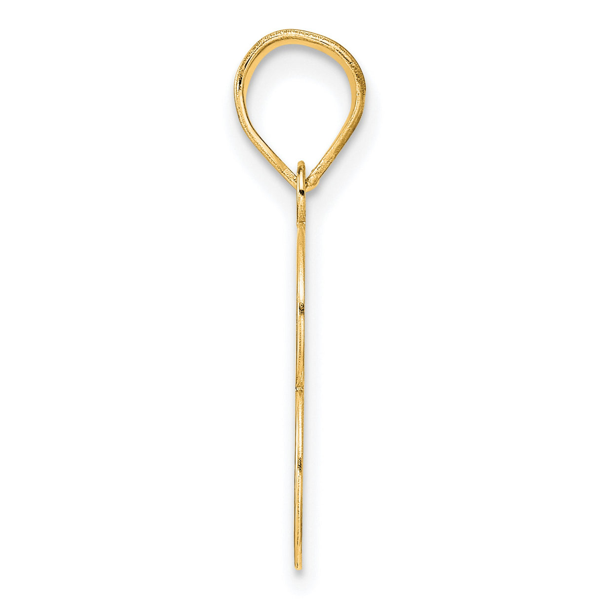 Polished Number 53 Charm Pendant in Real 14k Yellow Gold