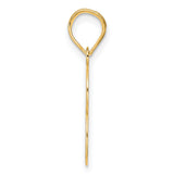 Polished Number 53 Charm Pendant in Real 14k Yellow Gold