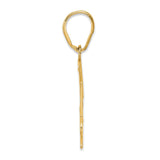 Polished Number 54 Charm Pendant in Real 14k Yellow Gold