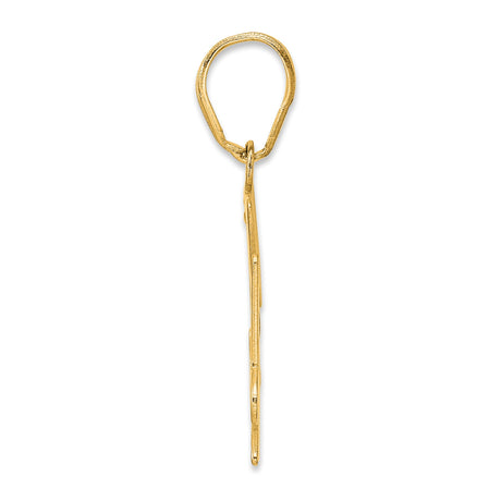 Polished Number 54 Charm Pendant in Real 14k Yellow Gold