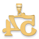 Polished Number 54 Charm Pendant in Real 14k Yellow Gold