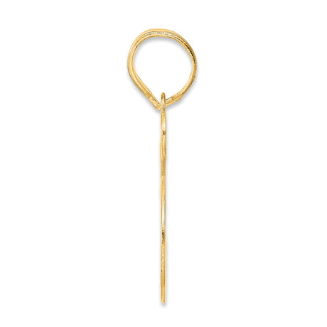 Polished Number 55 Charm Pendant in Real 14k Yellow Gold