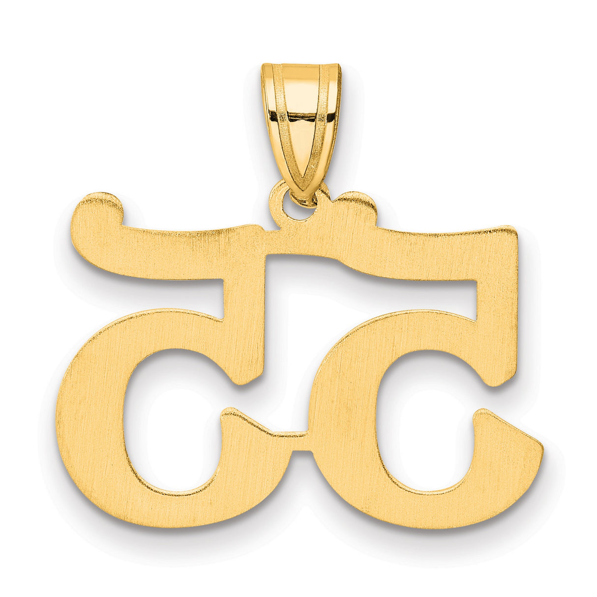 Polished Number 55 Charm Pendant in Real 14k Yellow Gold