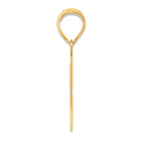 Polished Number 57 Charm Pendant in Real 14k Yellow Gold