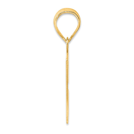 Polished Number 57 Charm Pendant in Real 14k Yellow Gold