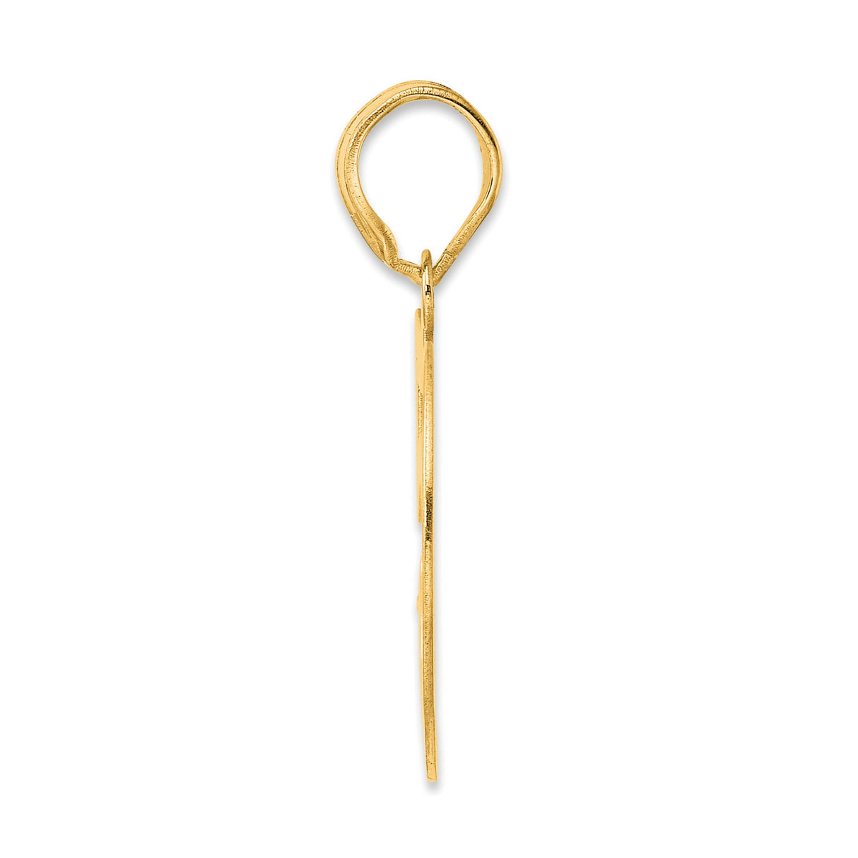 Polished Number 59 Charm Pendant in Real 14k Yellow Gold