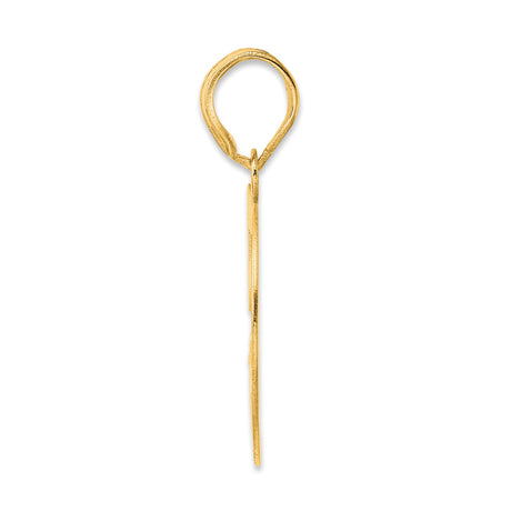 Polished Number 59 Charm Pendant in Real 14k Yellow Gold