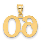 Polished Number 60 Charm Pendant in Real 14k Yellow Gold