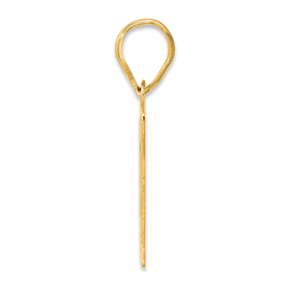 Polished Number 61 Charm Pendant in Real 14k Yellow Gold