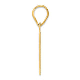 Polished Number 61 Charm Pendant in Real 14k Yellow Gold