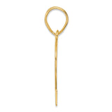 Polished Number 62 Charm Pendant in Real 14k Yellow Gold