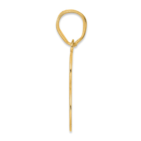 Polished Number 63 Charm Pendant in Real 14k Yellow Gold