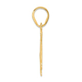 Polished Number 64 Charm Pendant in Real 14k Yellow Gold
