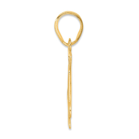 Polished Number 64 Charm Pendant in Real 14k Yellow Gold